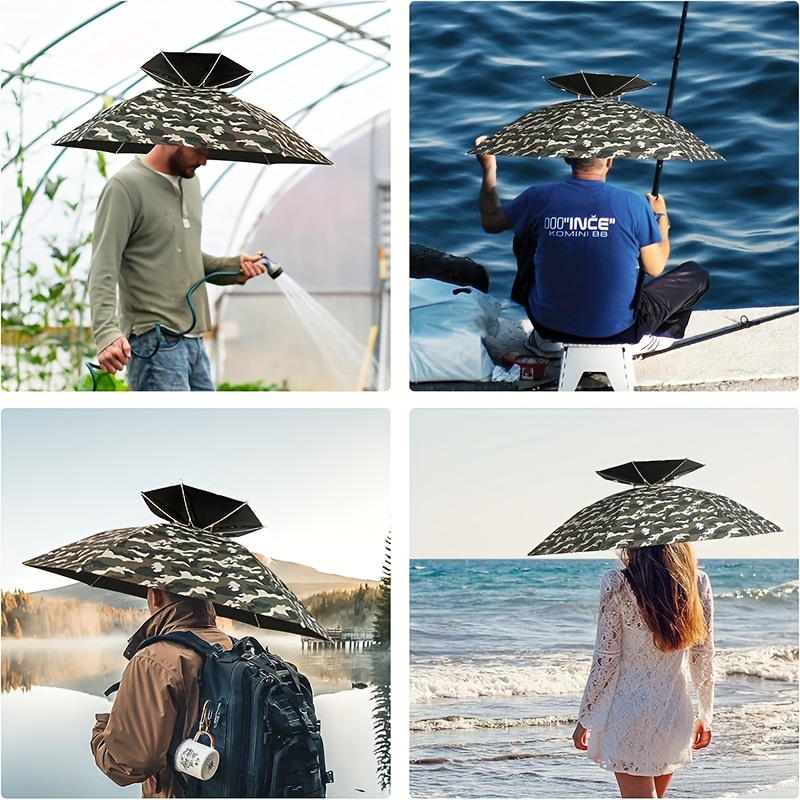 Umbrella Hat Fishing 37 Inch Free Hands Uv Foldable Protection Adults  Elastic 