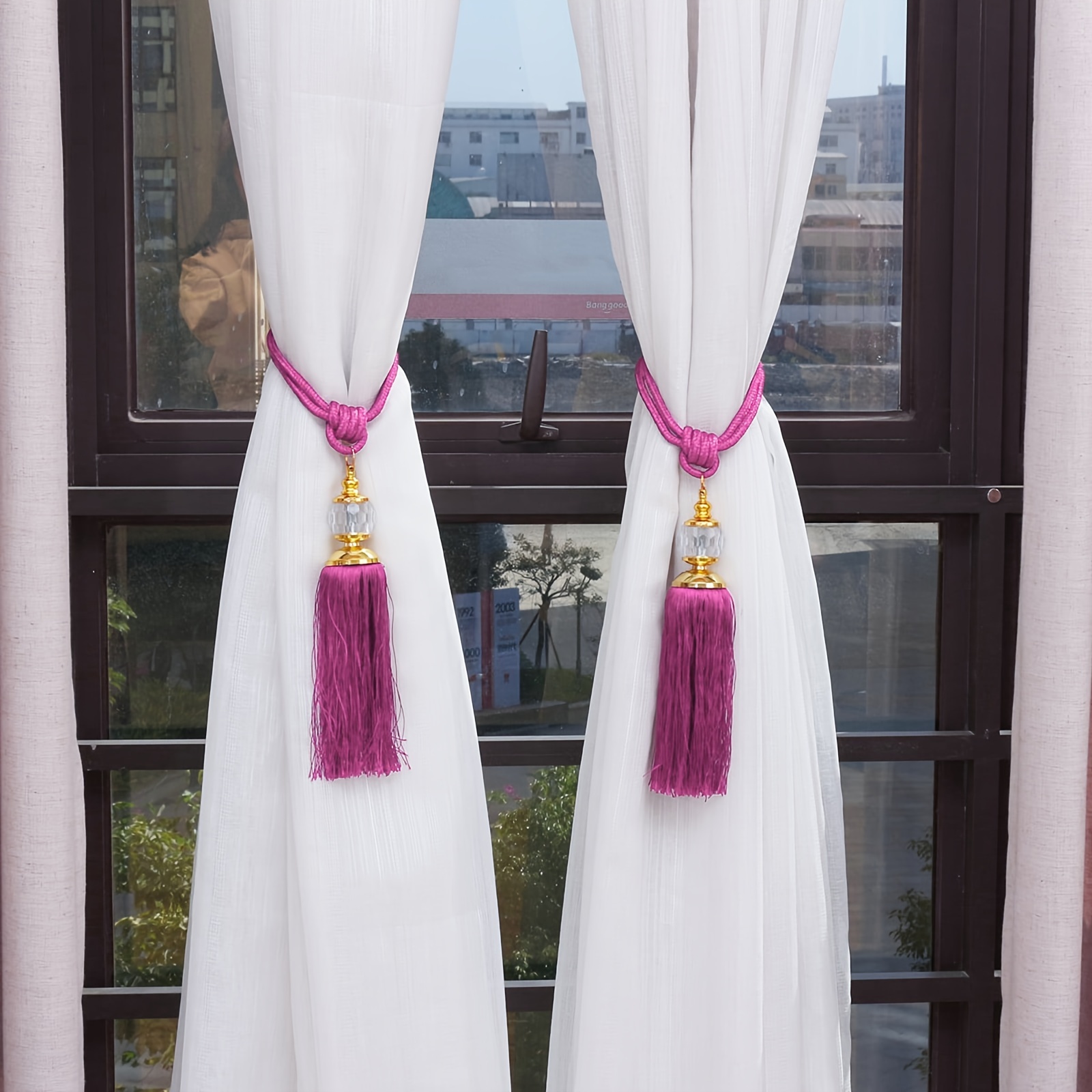Sujeta cortinas de tela con borla de hilo color natural 💗 Pedi tu par en  el color que quieras ☺️ . . . . #decotextil #decoración…