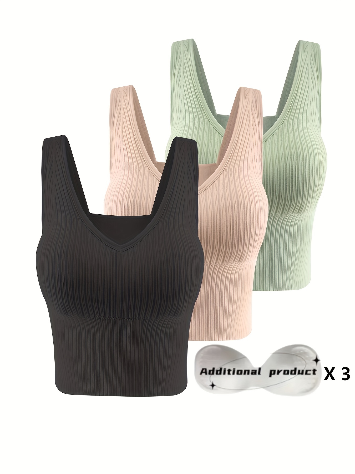 Women Bras Fashion Casual Sexy Solid Color Chest Pad Tank Comfortable Bra  Tops 