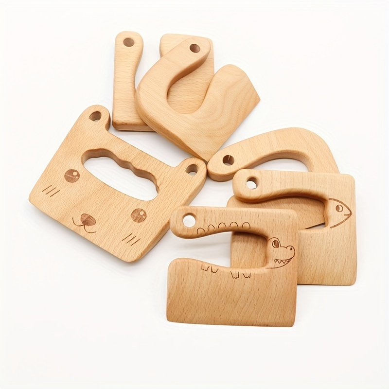 Cuchillo de madera Montessori Utensilios de Cocina para niños