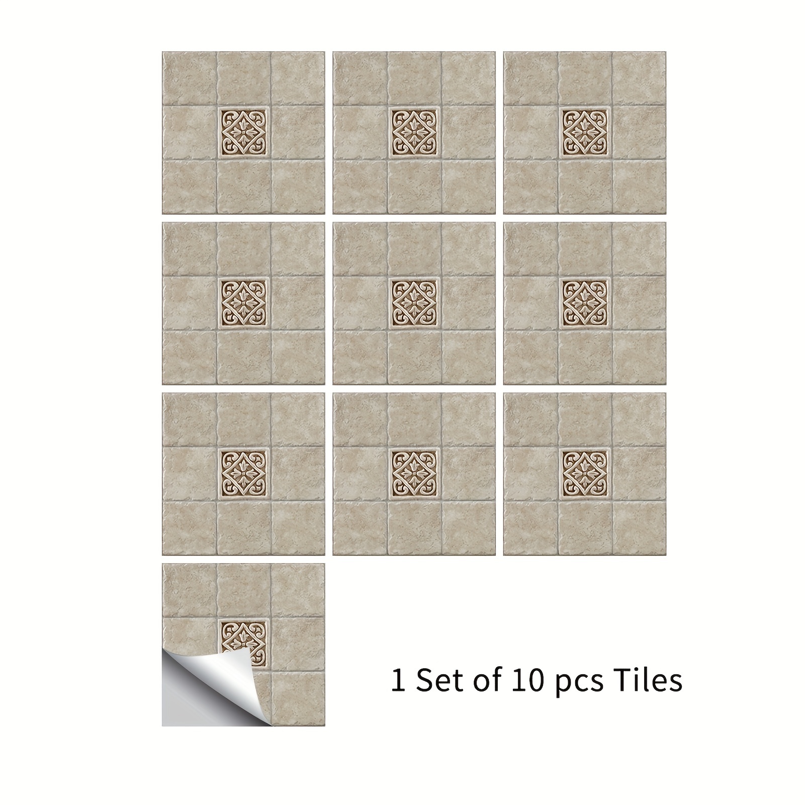 10pcs Clásicos Mosaico Cristal Película Azulejos Adhesivos - Temu