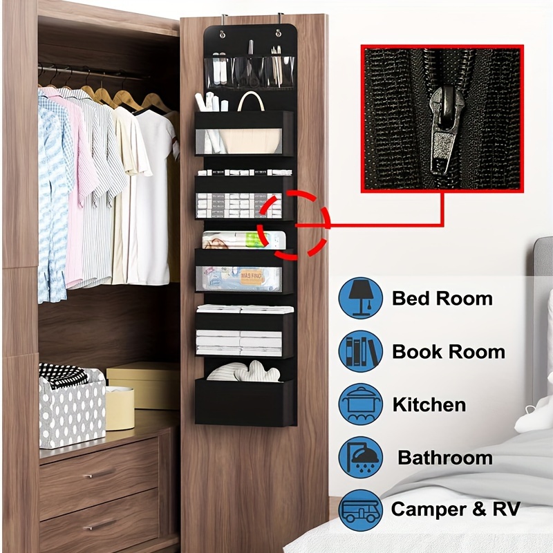 5-Shelf Hanging Storage Closet Organizer, Linen Rv Storage and Organization  for Wardrobe, Inside, Camper Accessories, Nursery, Bab 