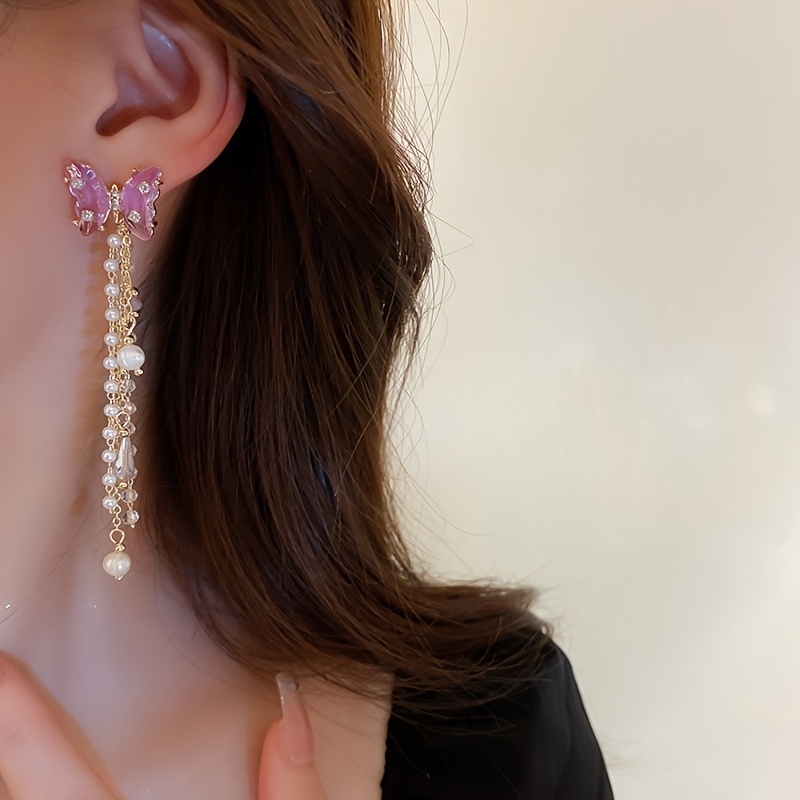 Silver Color Women Earrings Long Tassel Zircon 925 Silver Needle Earring  Female Temperament Charm Elegant Jewelry Accessories