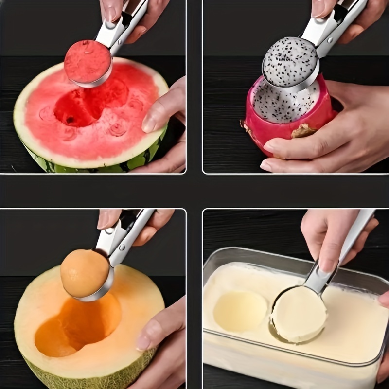 Stainless Steel Ice Cream Scoop With Easy Trigger Cookie Watermelon Dough  Spoon