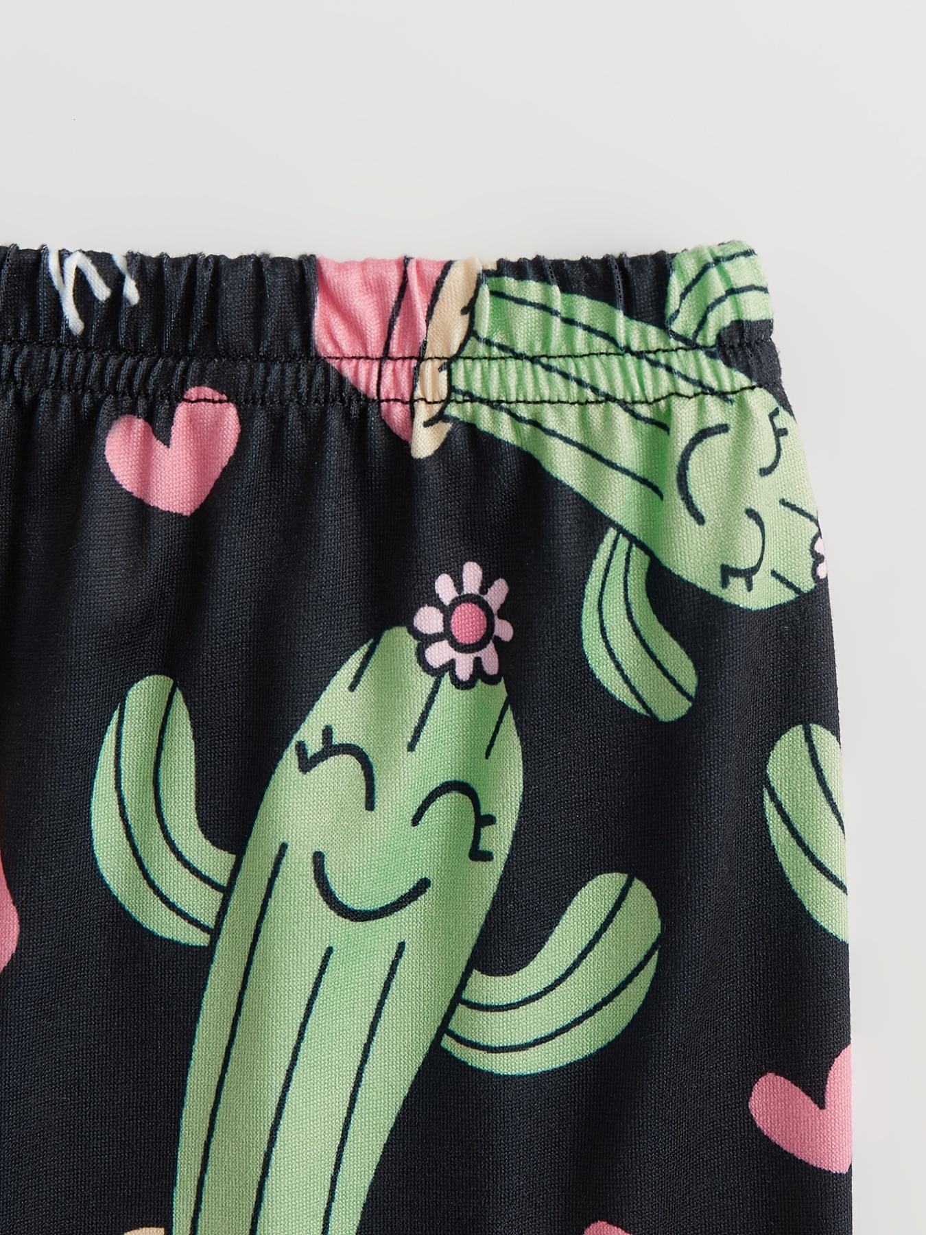 Cactus Print Pajama Set Short Sleeve T-shirt & Shorts