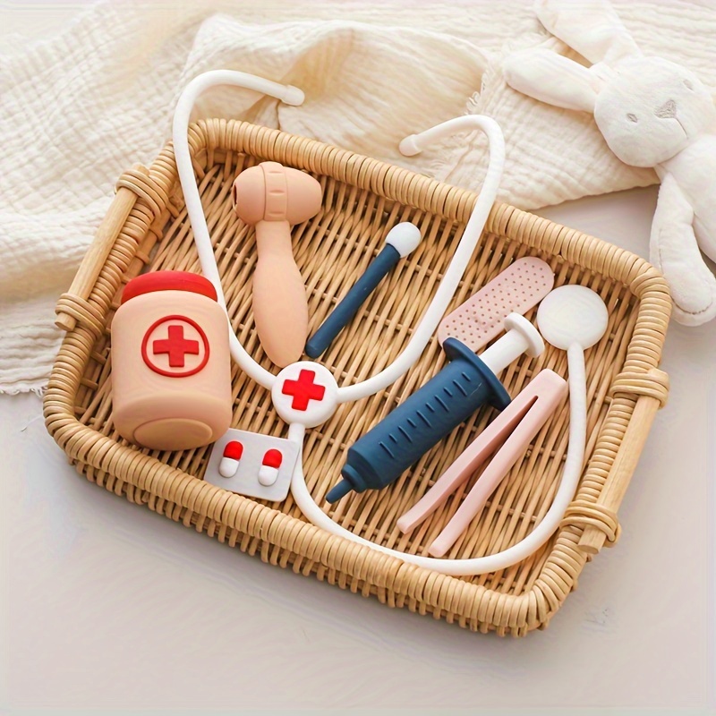 

Educational Play House Little Doctor Silicone Toy Role-playing Doctor Nursing Stethoscope Set
