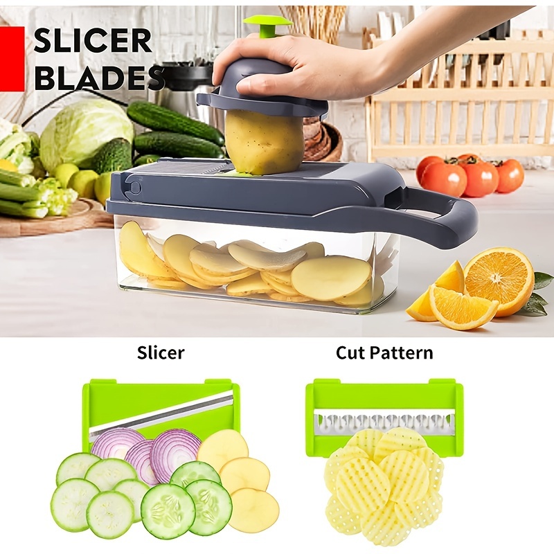 Vegatables Fruits Cutter Chopper Slicer 8 Blades with Container Dicer –  Slicier