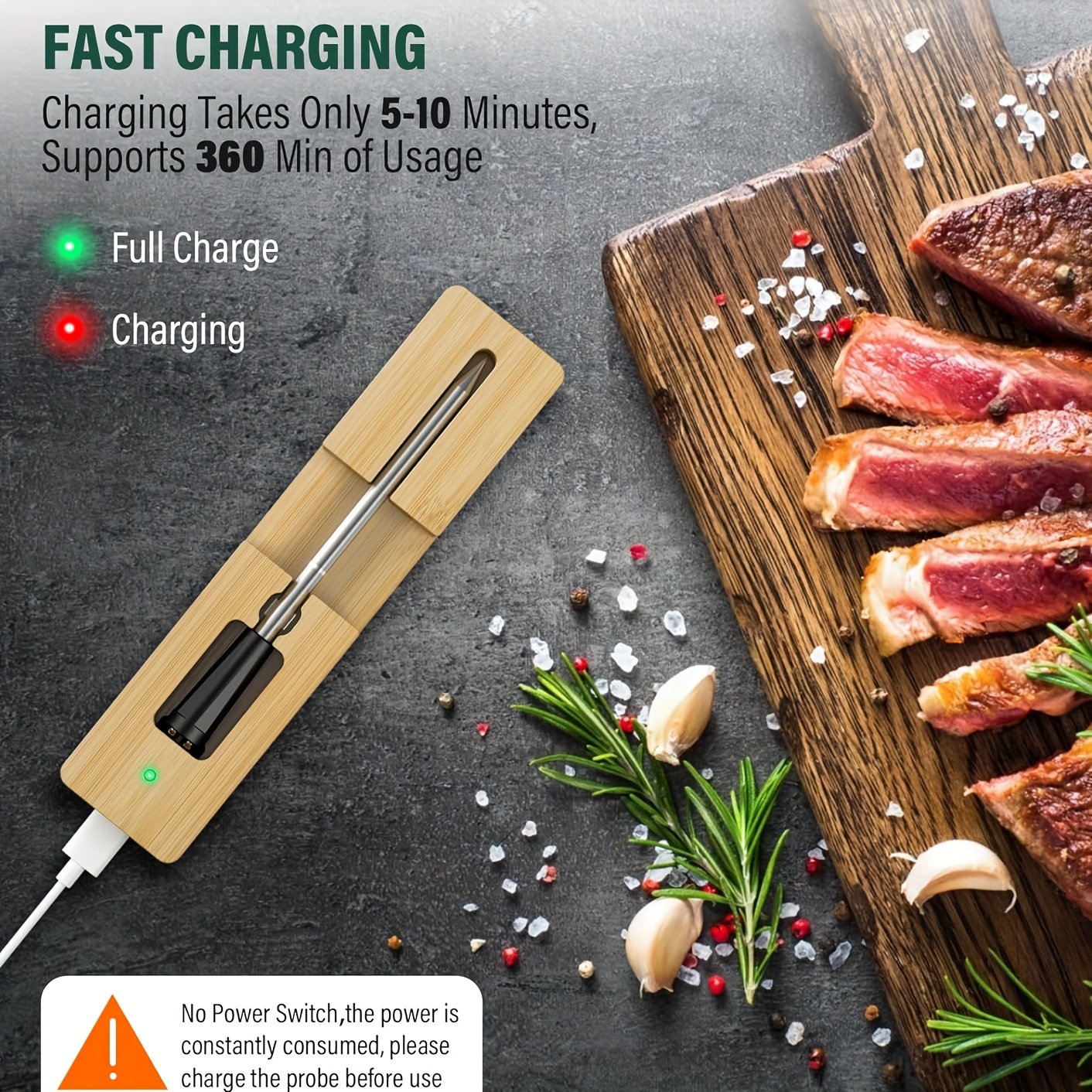 Smart Wireless Meat Thermometer With 2 Probes, Wireless Range Cooking  Thermometer With Ultra-thin Probe, Perfect For Bbq, Sous Vide, Oven,  Smoker, Stove & Rotisserie, Kitchen Gadgets, Cheap Items - Temu