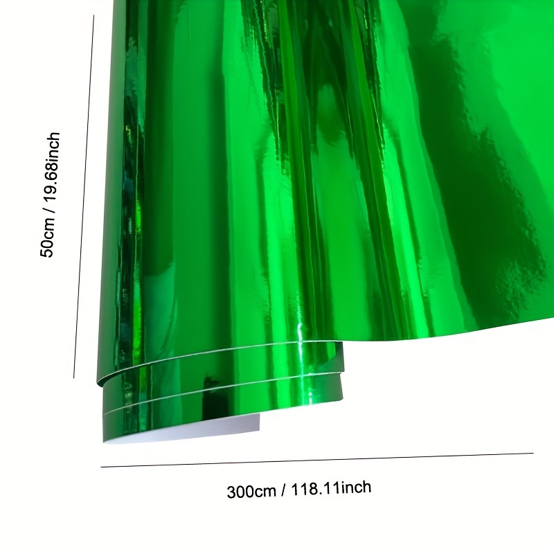 WRAPXPERT Vinilo adhesivo cromado verde, espejo cromado, vinilo verde  metálico, sin burbujas, 12 x 5 pies, rollo de vinilo adhesivo permanente  verde