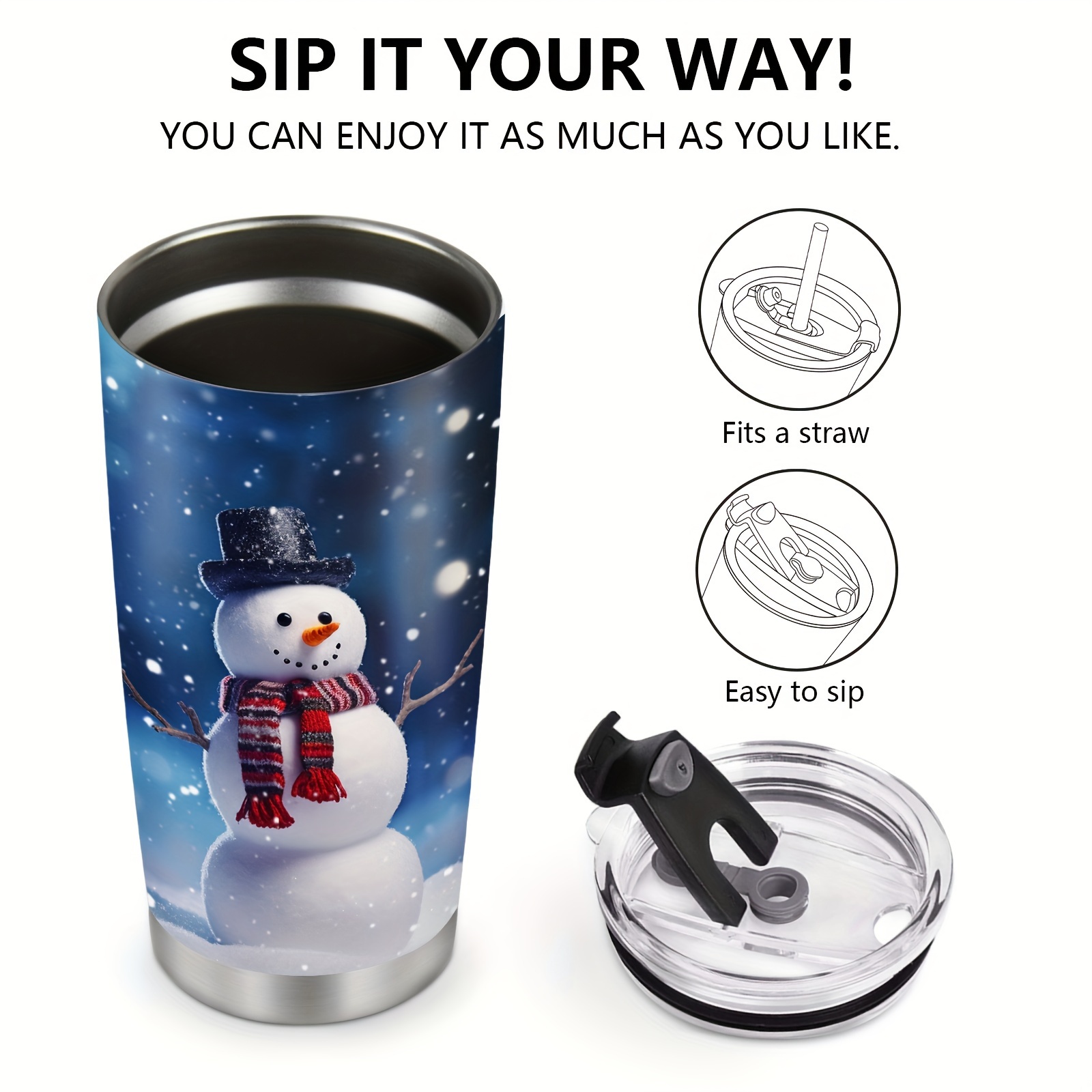 Christmas Snowman Car Cup Christmas Presents Stainless - Temu