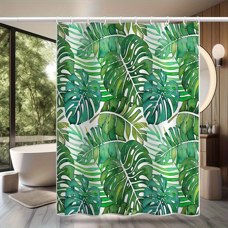 1pc Sage Green Pattern Shower Curtain Nordic Botanical Eucalyptus Forest  Green Golden Leaf Shower Curtains 72x72 Inch Waterproof Quick Dry Washable  Decorative Bath Curtain For Bathroom Decor For Home Hotel With Hooks 