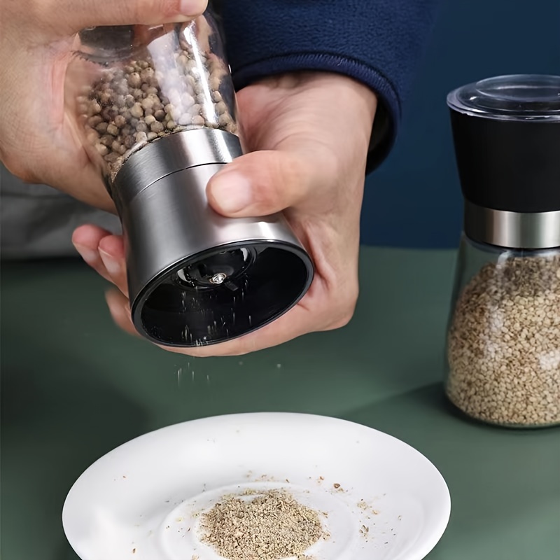 Premium Stainless Steel Salt and Pepper Grinder Set of 2 - Adjustable  Ceramic Sea Salt Grinder & Pepper Grinder - Glass Salt and Pepper Shakers 