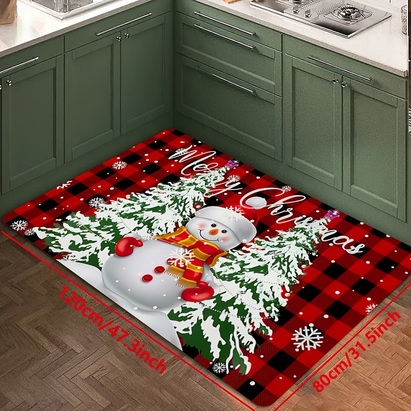 2 Pieces Sunflower Truck Decor Kitchen Mat Buffalo Plaid Kitchen