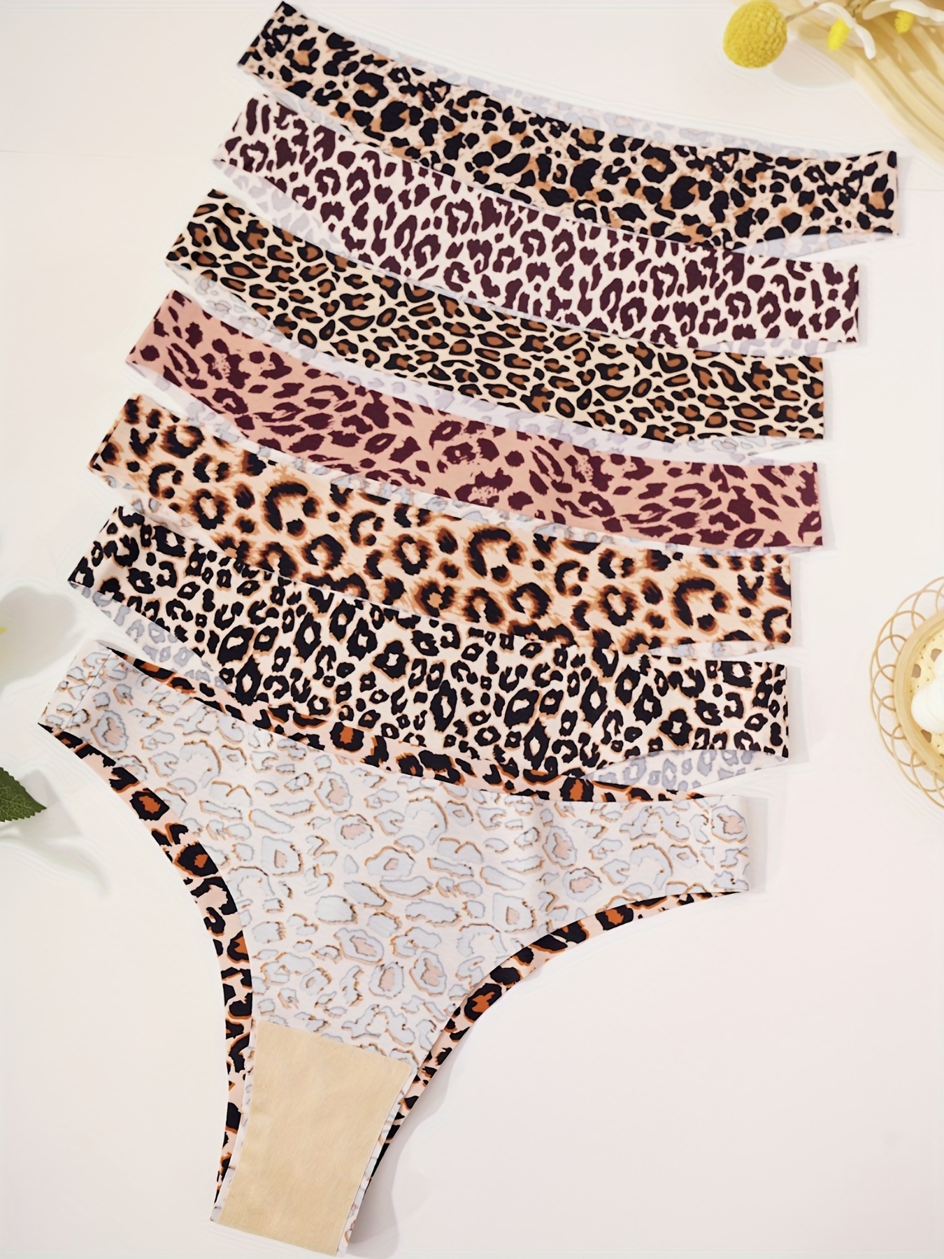 Leopard Print Seamless Thong Panties Sexy Comfortable - Temu