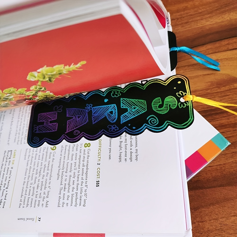 Diy Scratch Paper Art Bookmarks Kids: Magic Rainbow Diy - Temu Poland