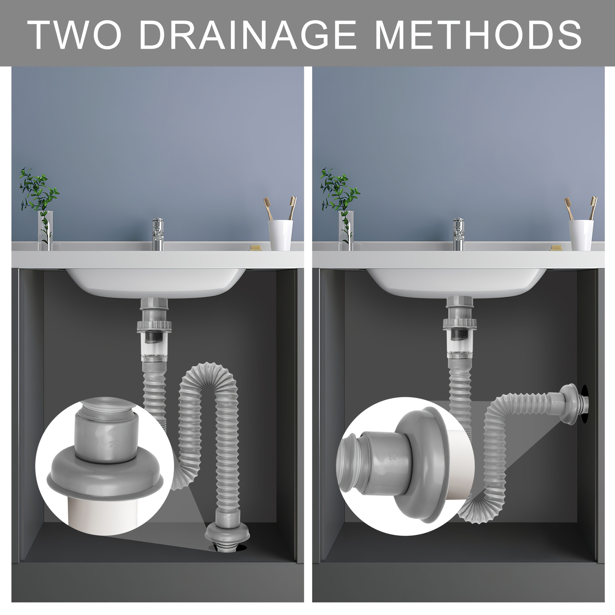 Anti-odor Anti-insects with Flexible P-trap Bathroom Sink Drain Pipe –  mutoosanitary