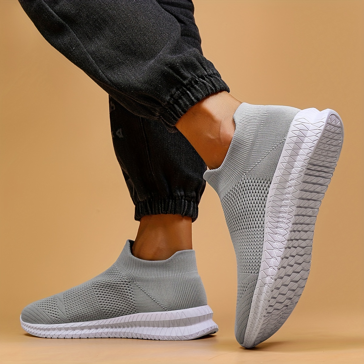Mens Woven Knit Slip Sock Shoes Comfy Breathable Casual Sneakers Mens  Outdoor Activities, Free Shipping, Free Returns