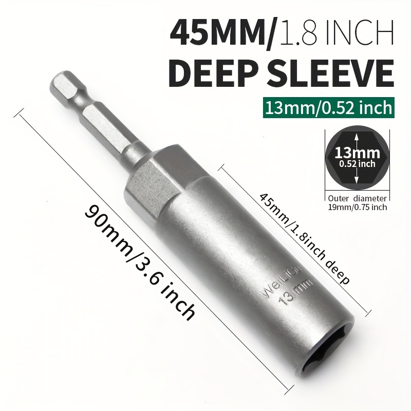 45mm Deep Socket Hexagonal Wind Batch Socket Wrench
