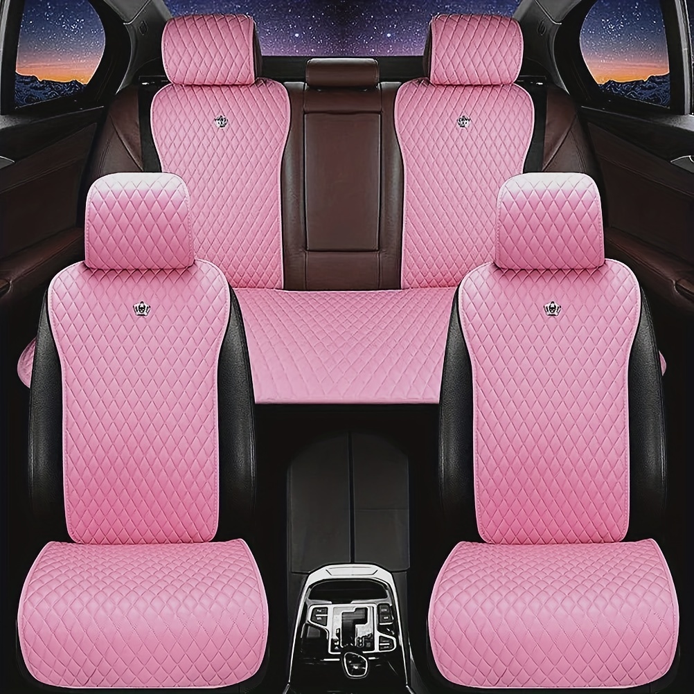 New Design Cushion Set For Women, Woman Car Interior Decoration Pink Red  Cushion High Quality Pu Leather Car Seat Covers From Bestness, $371.38