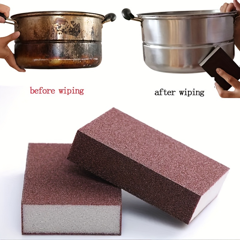 Metal Abrasive Sponges Kitchen Cleaning Sponge Brush for Pots and Pans 4pcs