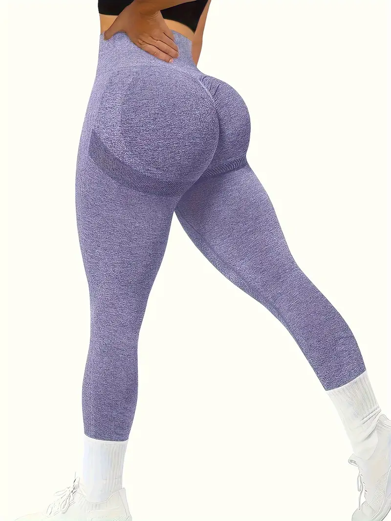 Solid Seamless Yoga Pants High Waist Hip Lifting Fitness - Temu