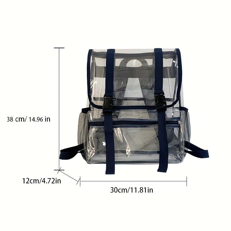 Clear Flap Backpack Waterproof PVC Daypack