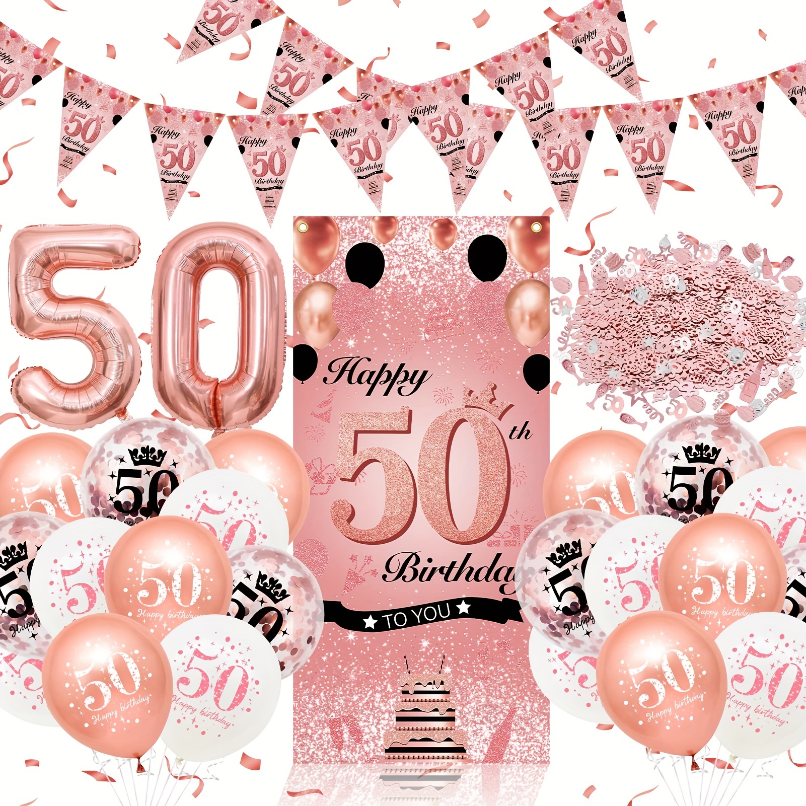 Felices 50 años  Decoración con globos cumpleaños, Globos, Decoraciones de  globos para fiesta