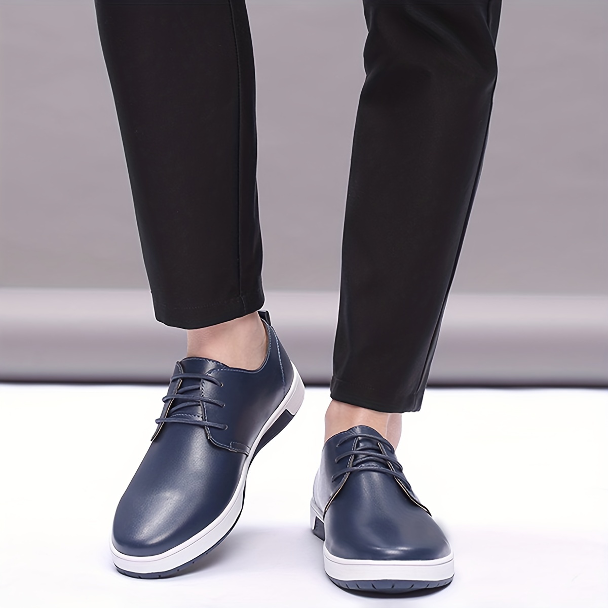 Zapatos Oxford Cordones Color Sólido Hombres, Suela Goma Antideslizante,  Zapatos Casuales Caminar Oficina Negocios - Calzado Hombre - Temu Chile