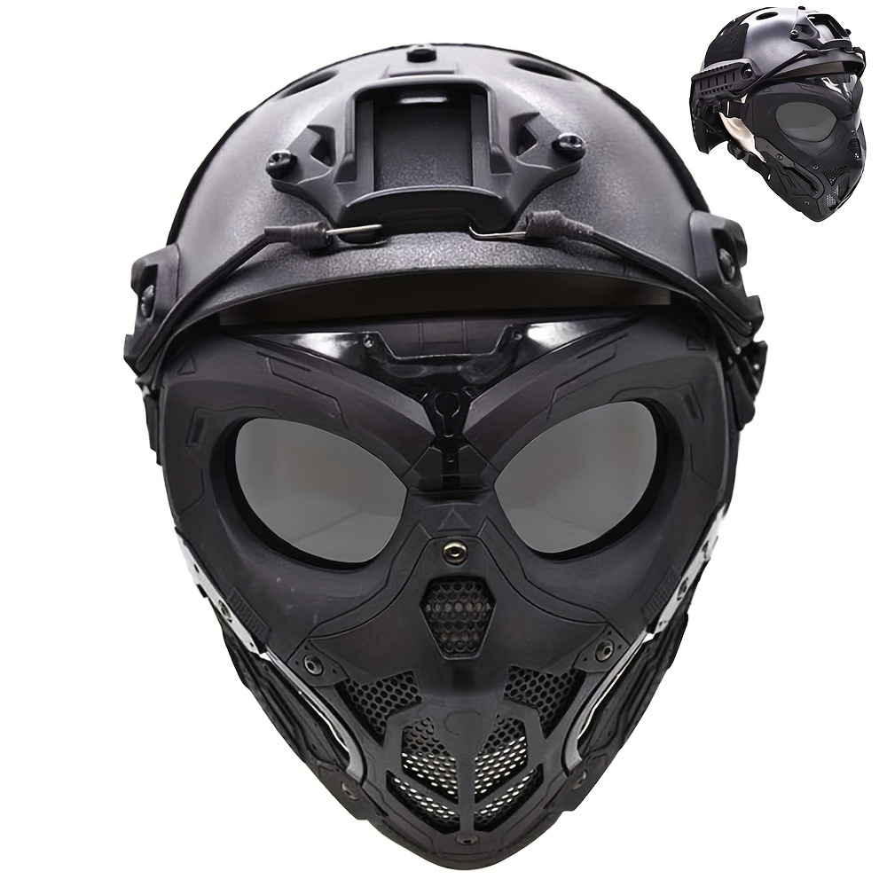 Airsoft Mask Heavy Duty Tactical Protective Mask with Anti-Fog Goggles Eye  Protection and Tactical Fast Helmet Impact Resistant for Hunting Paintball
