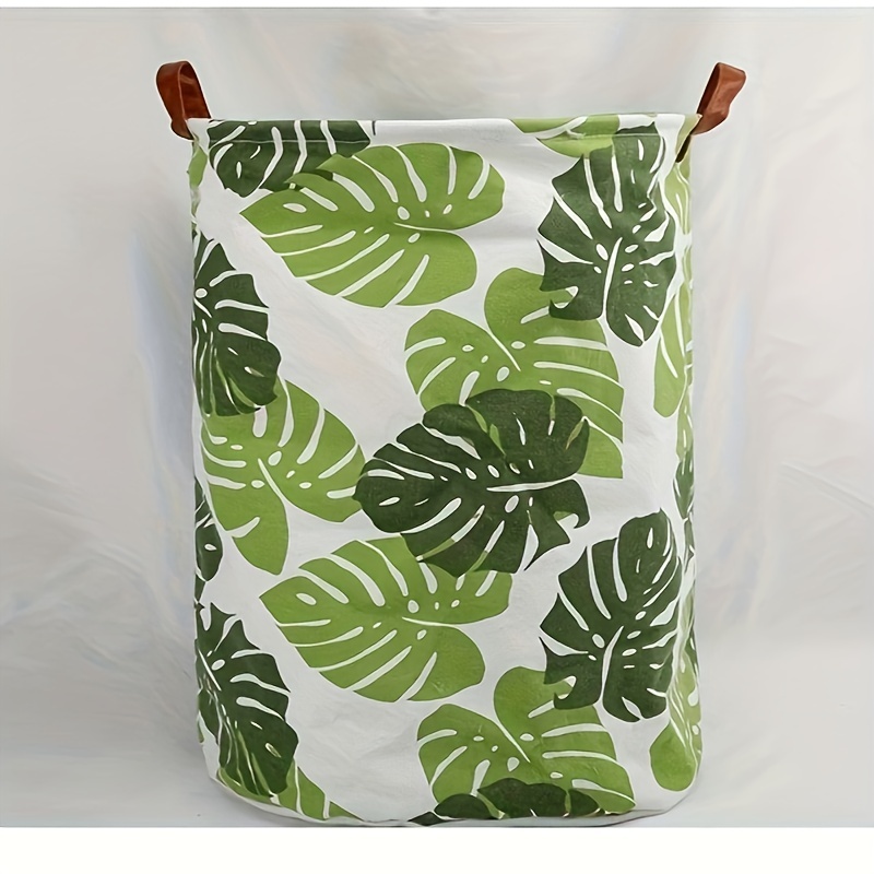Waterproof Foldable Laundry Basket - Printed Canvas Hamper For