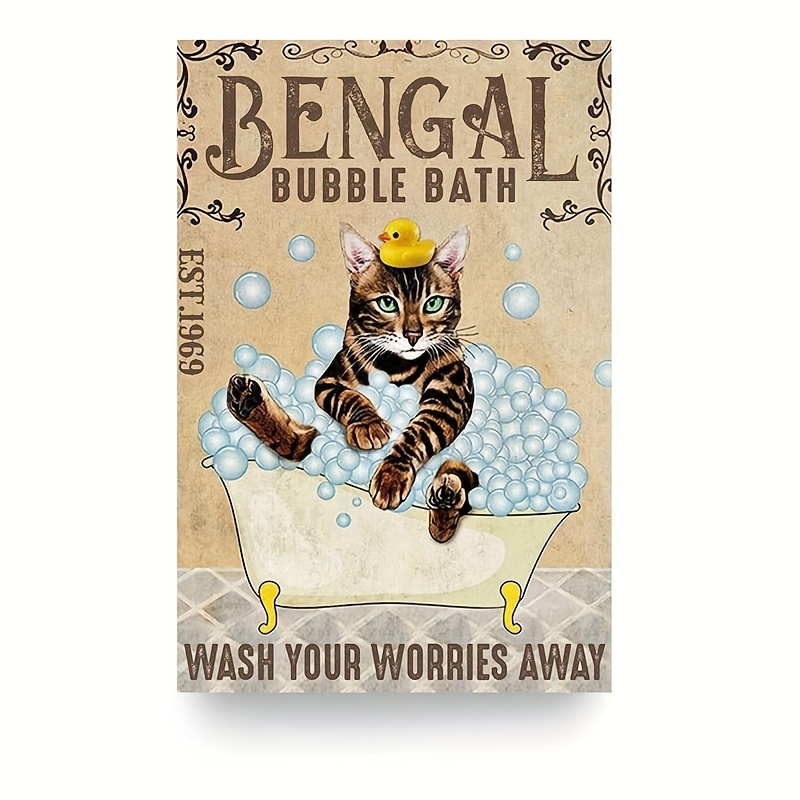 Vintage Bengal Cat Knowledge Canvas Poster, Bengal Cat