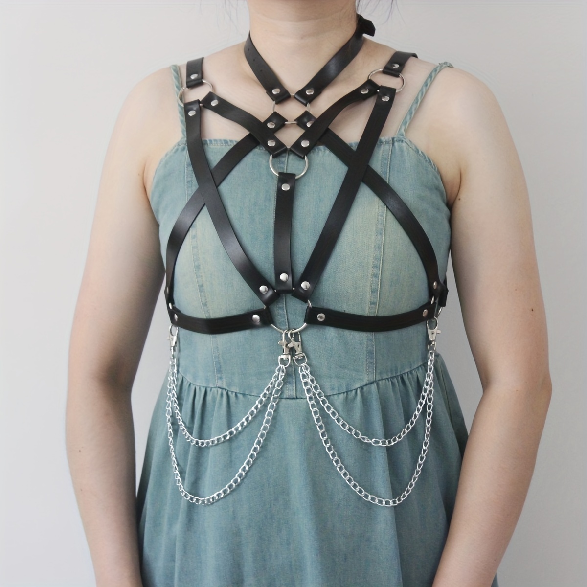 Chain Fringe Gothic Harness Women Plus Size Candy Color - Temu