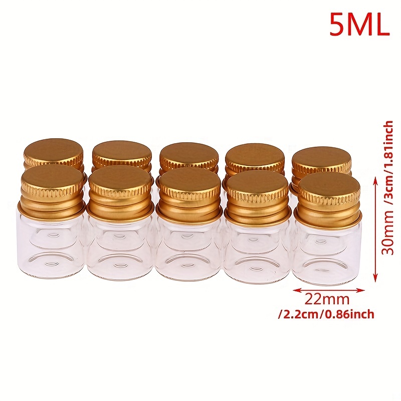 Glass Bottles With Golden Aluminium Lids Small Mini Glass - Temu