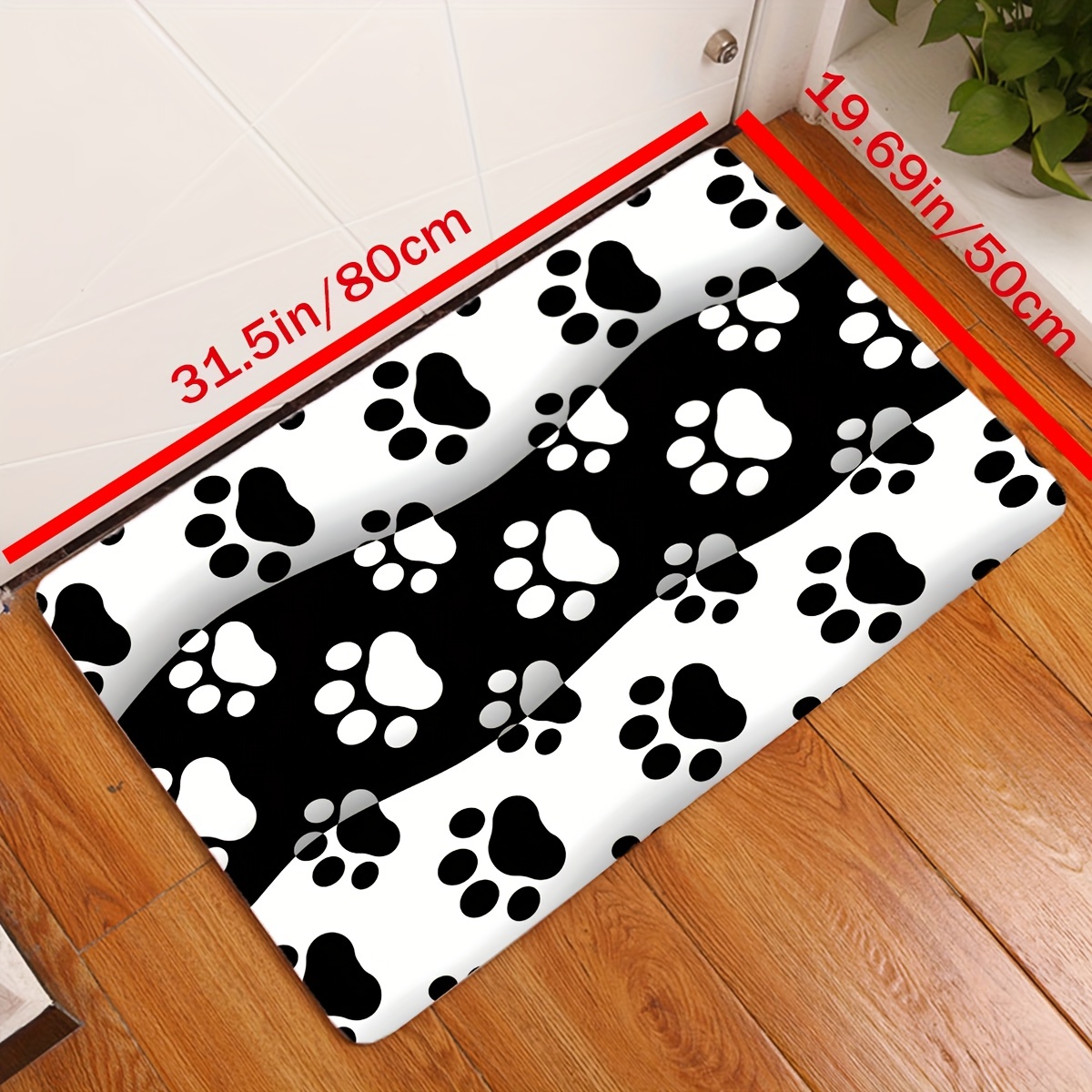 Colorful Paw Pattern Door Mat Non slip Oil proof Floor - Temu