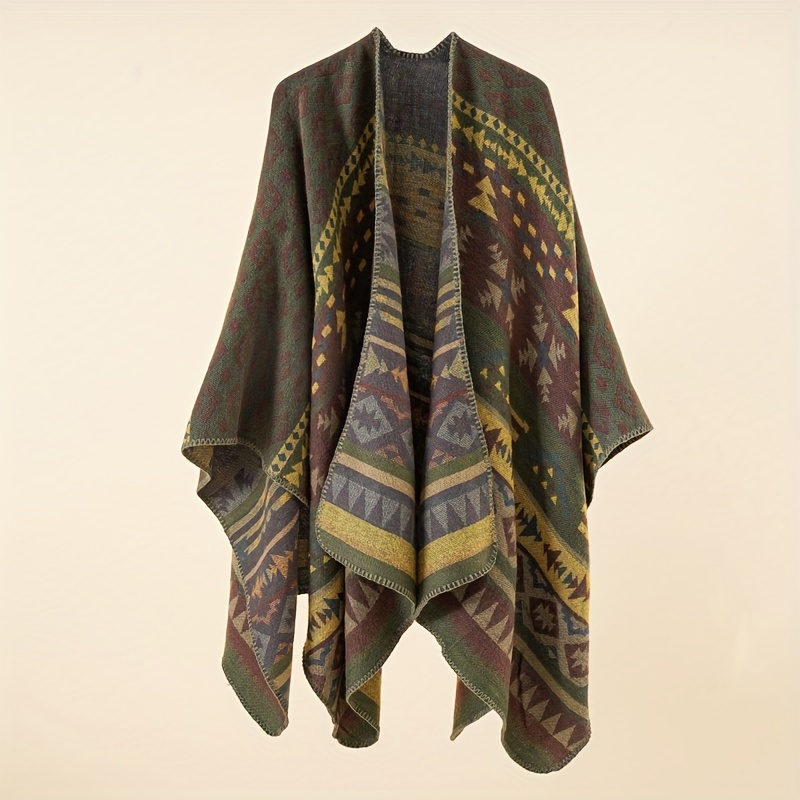 Warm Sunscreen Shawl Casual Open Front Poncho Cape Large Inelastic Cardigan