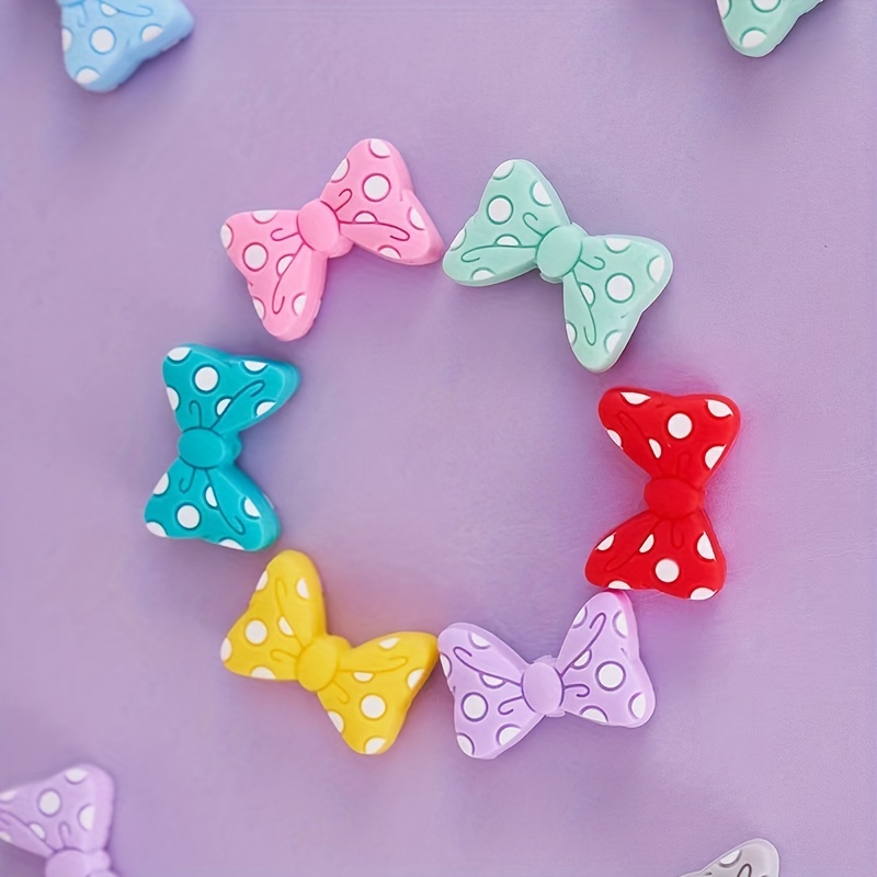 25g Lovely Heart-shaped Bow Children's Decorative Beads Mixed with