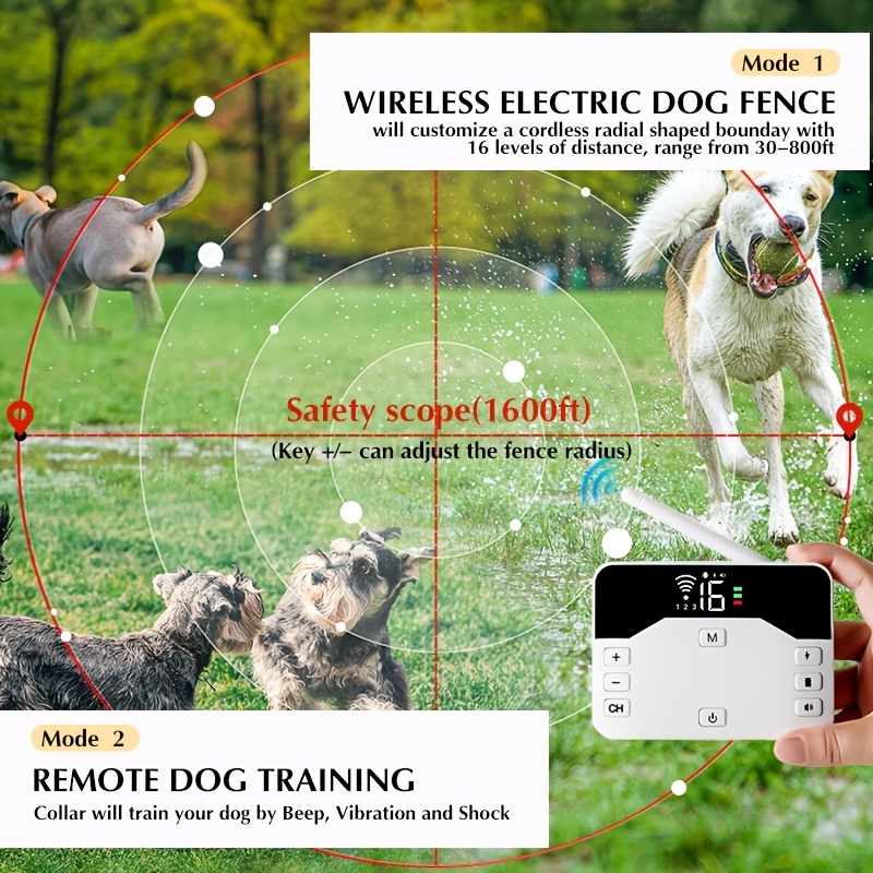 Wireless Dog Fence Pet Containment System 1 Electric - Temu