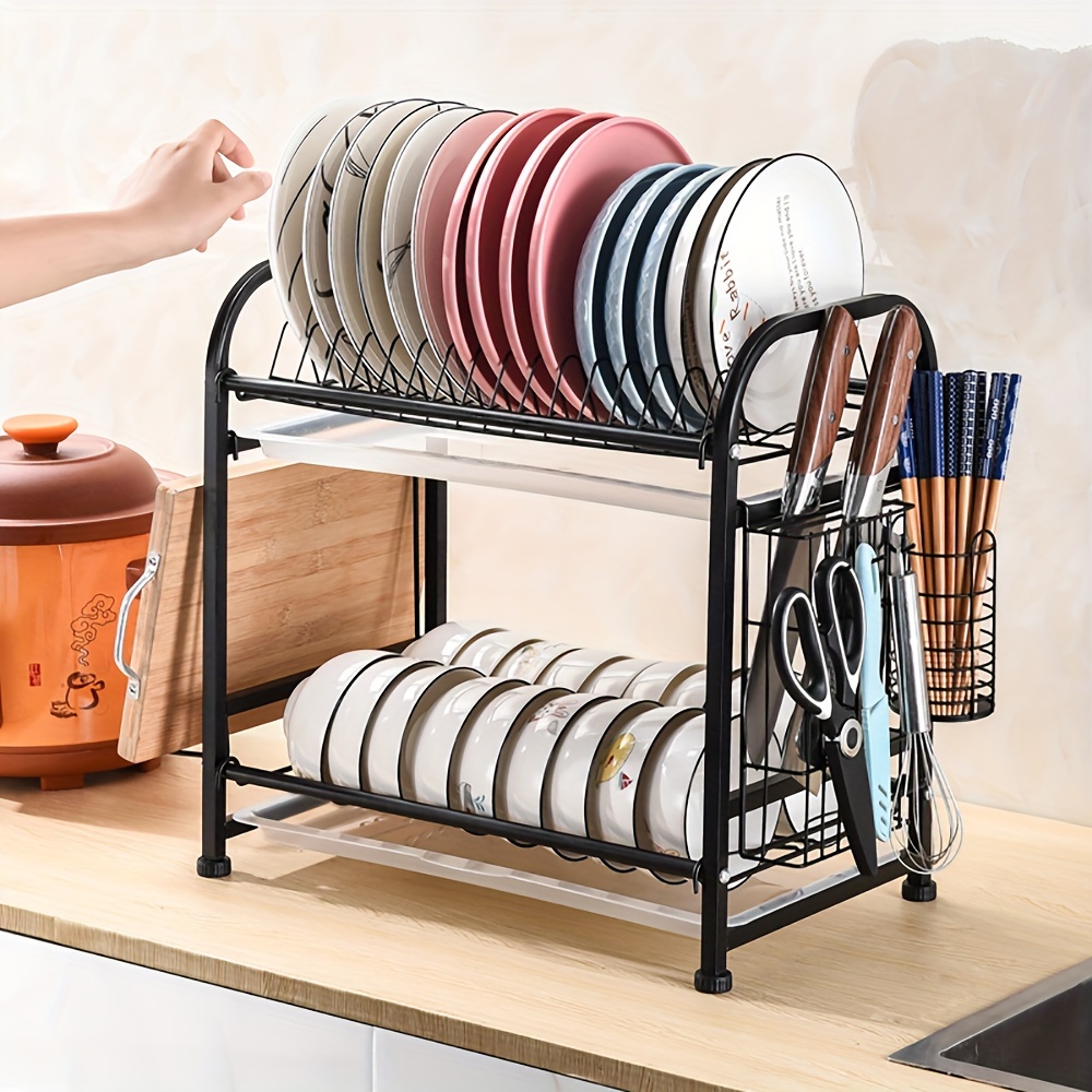 Kitchen Dish Drainer Shelf Home Chopsticks Drainer Cubby Rack Dish