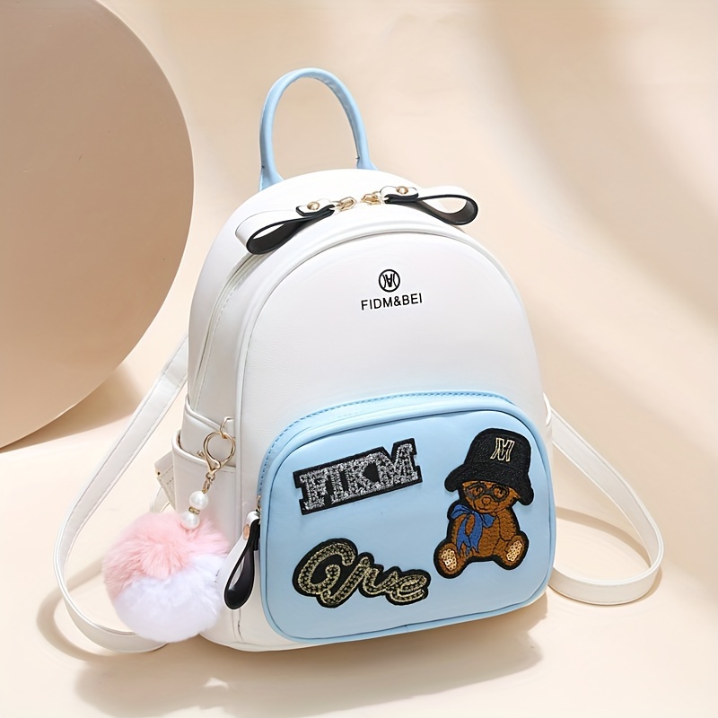 Cartoon Mouse Design Backpack, Mini Faux Leather Daypack Purse, Cute School  Bag Gift For Girl & Boys (8.66*7.87*2.76) Inch - Temu