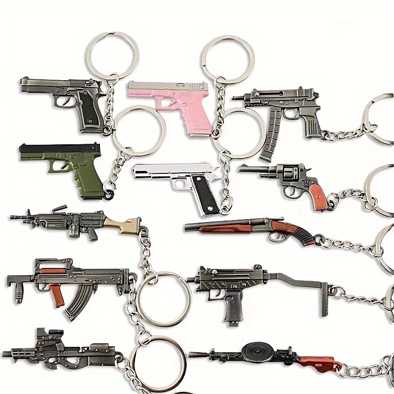 Mini Metal Water Gun Air Gun Keychain Pendant For Men - Temu