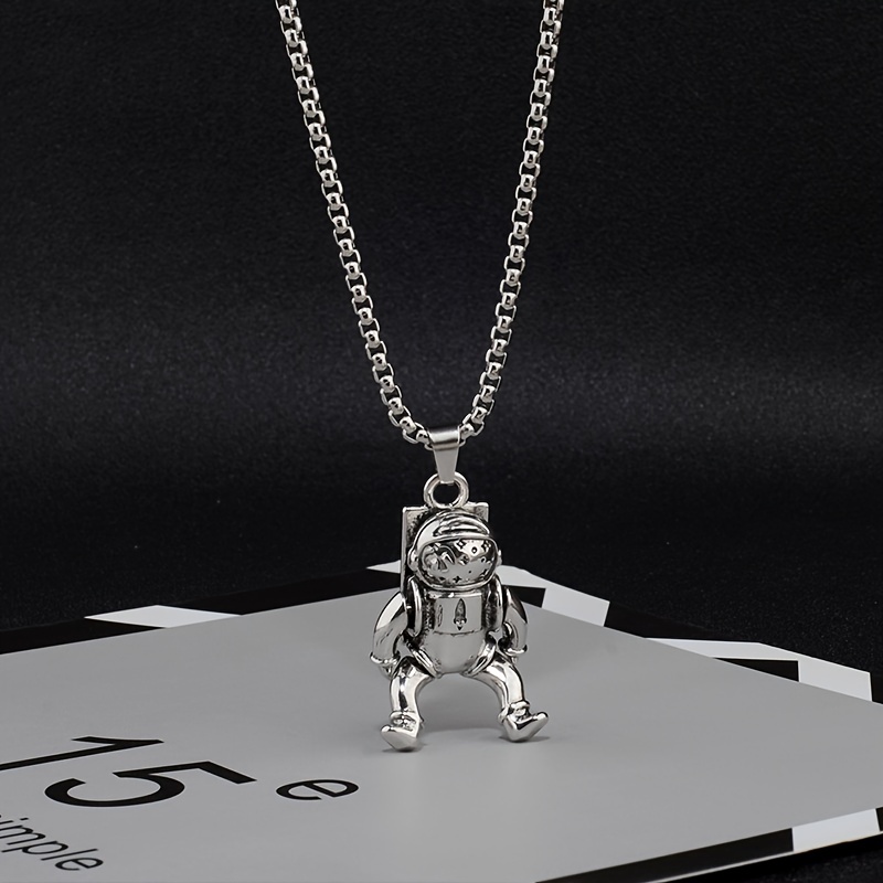 New Trendy Mens Backpack Astronaut Pendant Necklave Hip Hop Spaceman  Necklace Chain Jewelry, 24/7 Customer Service