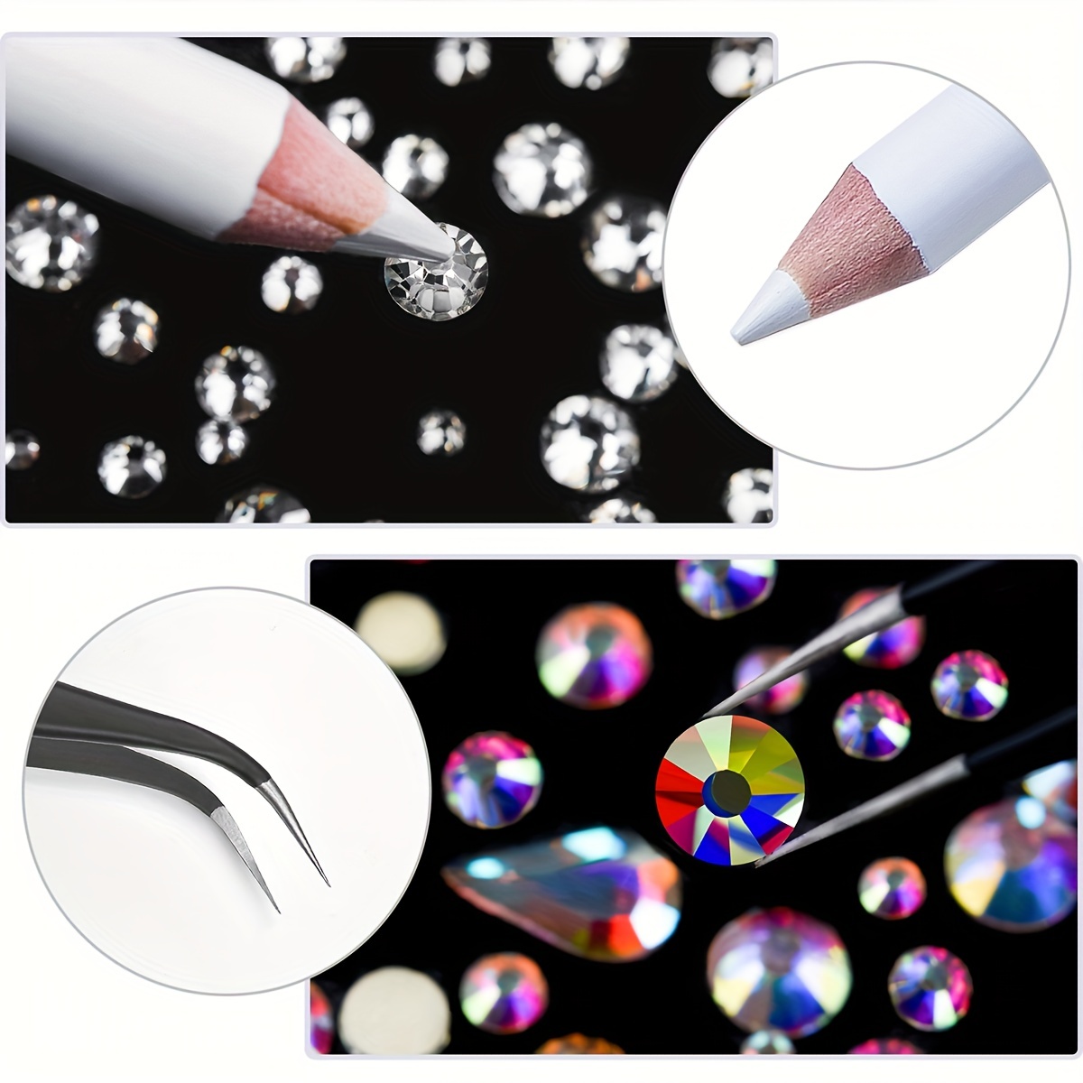 Flat Back Rhinestone Kits Colorful Rhinestones + Imitation - Temu