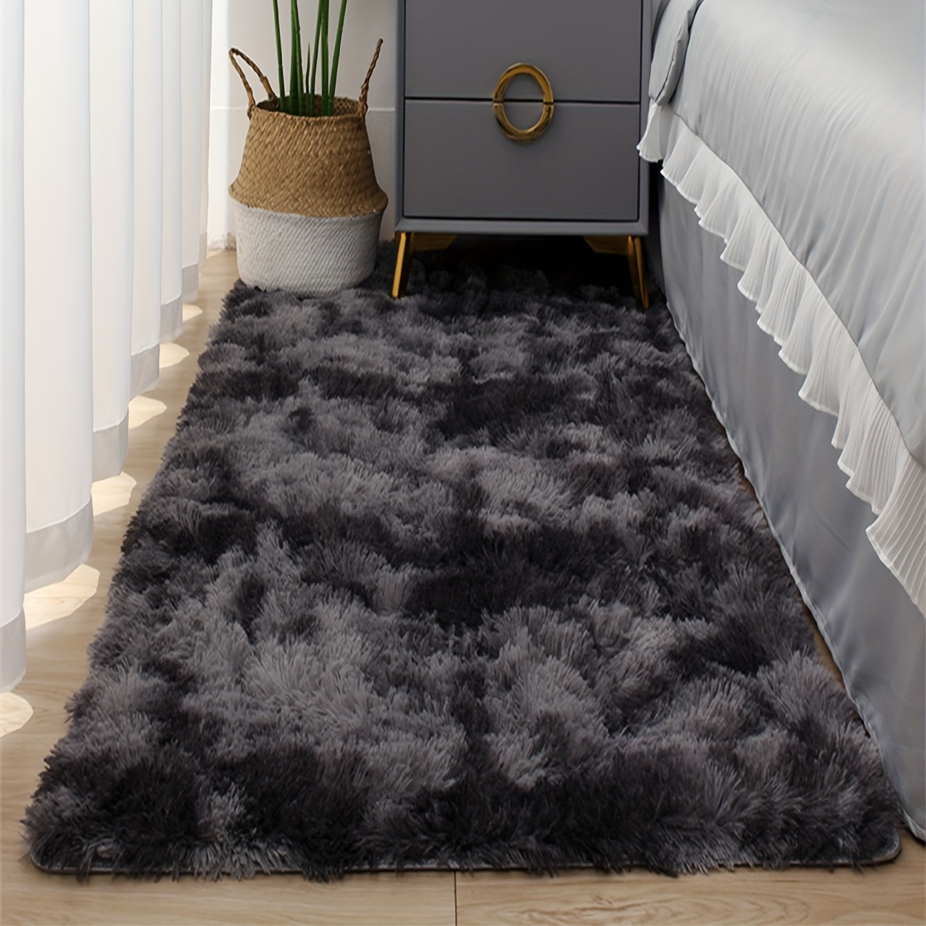 1pc ultra plush soft area rugs for bedroom living room luxury tied dyed fluffy bedside rug washable shag furry carpet non shedding for nursery children kids girls room home decorative rug home decor room decor 27 55 62 99in 70 160cm details 6