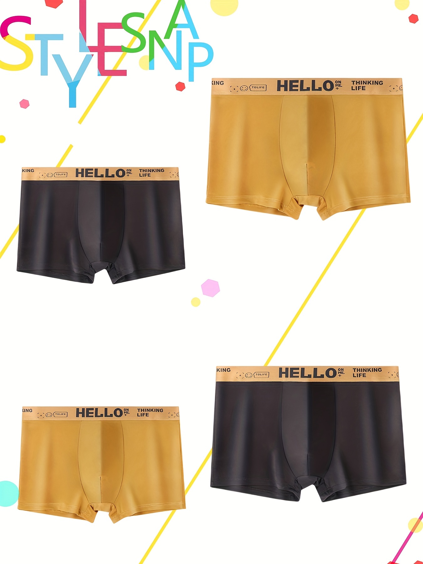 1pc Boxers Para Hombres, Moda Color Liso Cómodo Amigable Con La Piel Boxers  Briefs De Estiramiento Medio - Temu