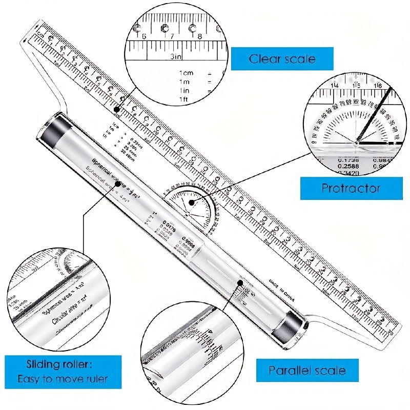 Multifunctional Geometric Ruler, Geometric Graphic Ruler Special