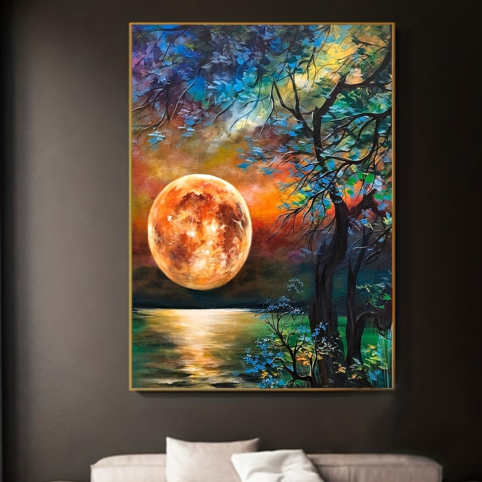 1 Pc Arbre Lune 40 * 50 Cm Peinture Numéros Adultes - Temu Canada