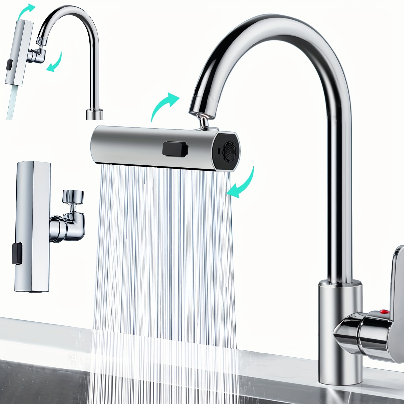 1 Multifunctional Waterfall Kitchen Faucet 360° - Temu