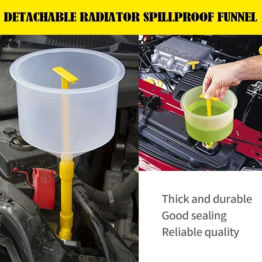 Spill Proof Radiator Coolant Filling Funnel Kit Car Auto Fluid