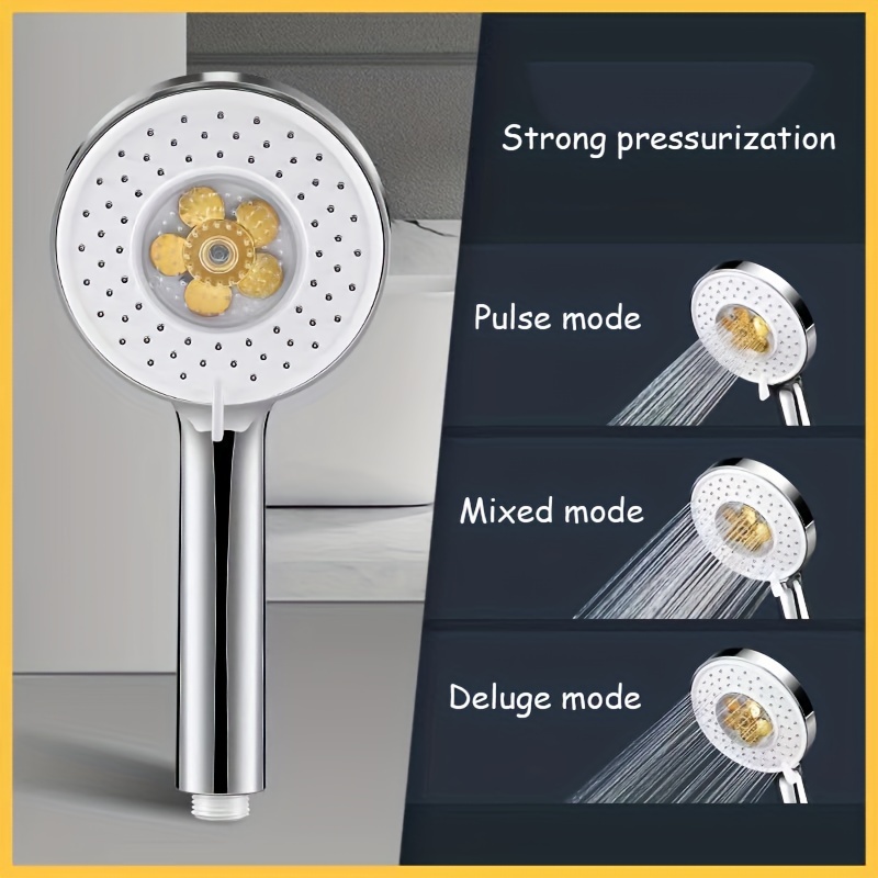 Hand Shower With Turbo Function, With 3-position Adjustable Shower Head,  Pressurized Showerhead For Bathroom, Bathroom Accessories, - Temu