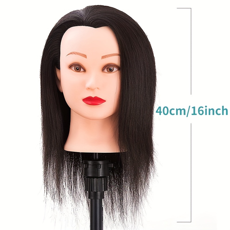 100% Real Hair Mannequin Head With Human Hair Hairdresser - Temu